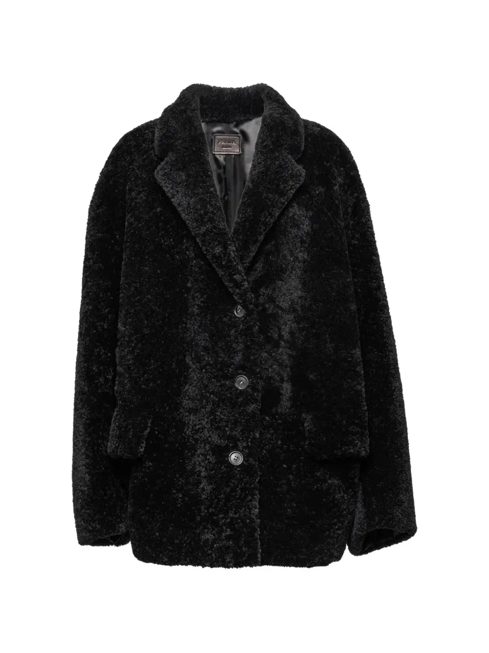 Куртка из овчины Prada, черный