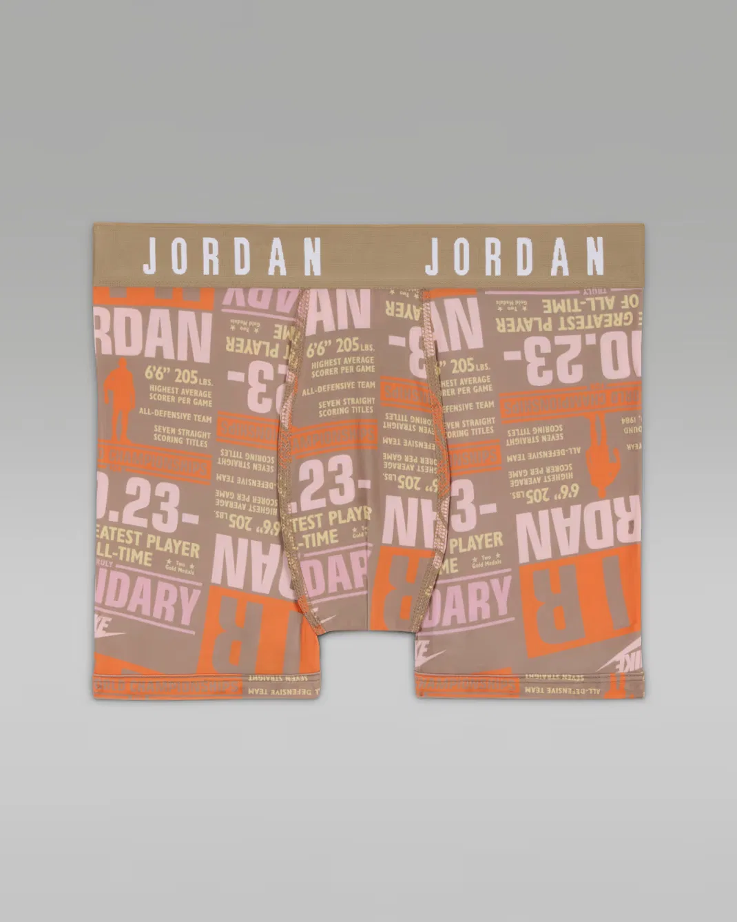 Комплект из двух трусов-боксеров Dri-FIT с принтом для детей постарше Jordan, Khaki — фото 2