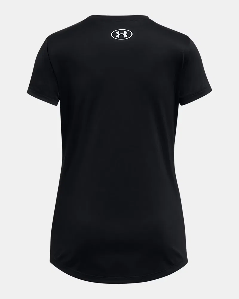 Футболка детская с коротким рукавом, быстросохнущая, UA Velocity Big Logo UnderArmour, Black/Mod Gray/White — фото 2
