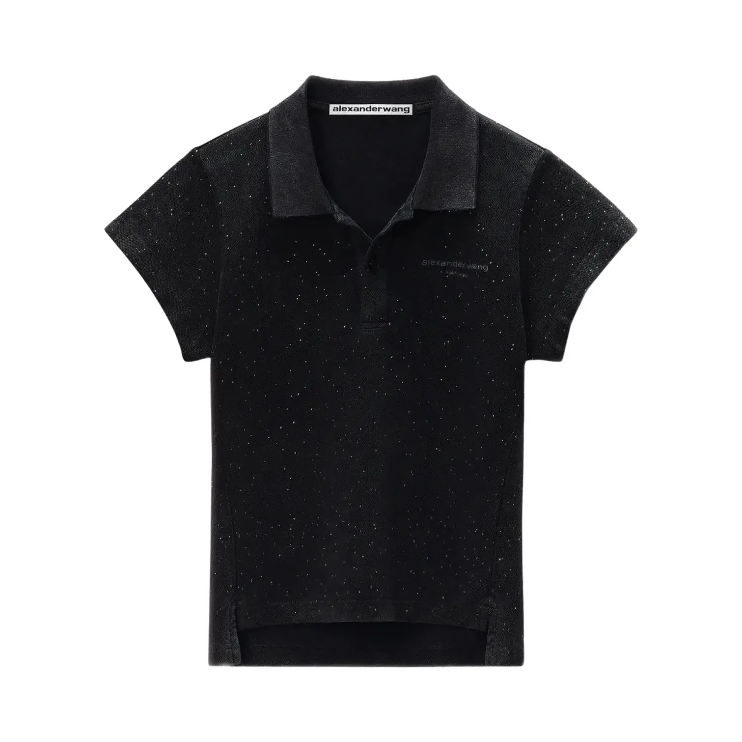 Поло Alexander Wang Allover Hotfix Shrunken, черный