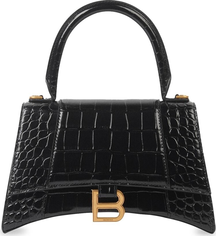 

Сумка Balenciaga Hourglass Small Top Handle Bag Black, черный