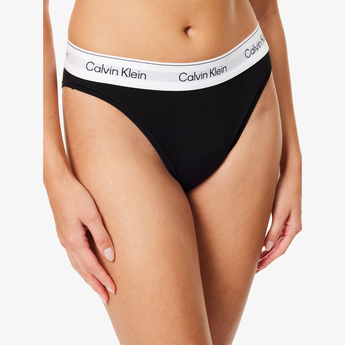 Легендарные танга-топ из хлопково-модалового трикотажа с высоким голенищем Calvin Klein, черный — фото 3