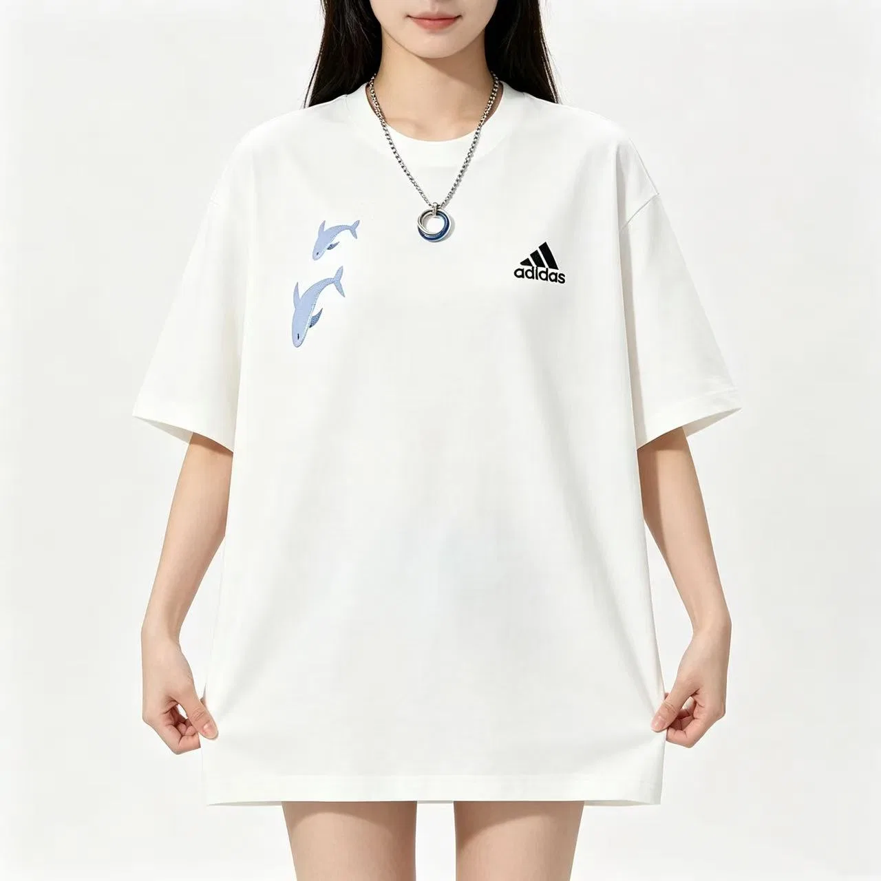Женская футболка с принтом MUST HAVES Adidas, белый — фото 4