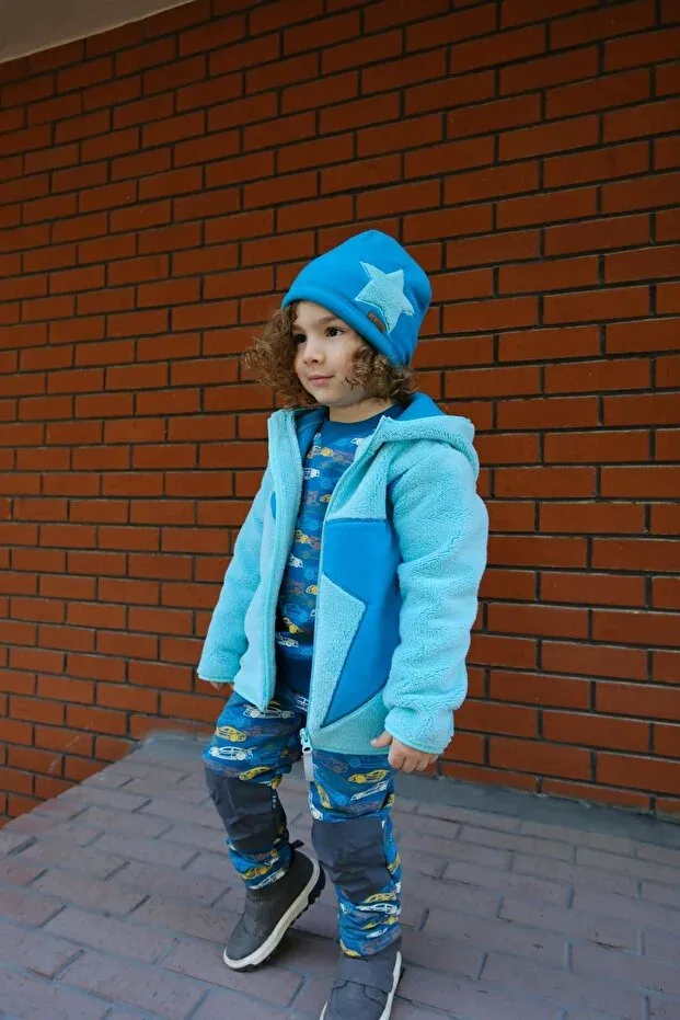 Бирюзовая звезда, мягкая флисовая куртка Jo&Juke — фото 3