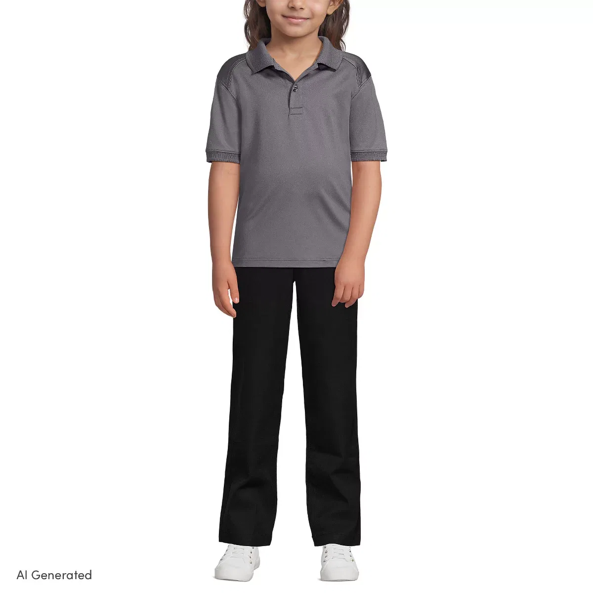 Детское поло с коротким рукавом Rapid Dry Polo Shirt Lands' End, Arctic Gray