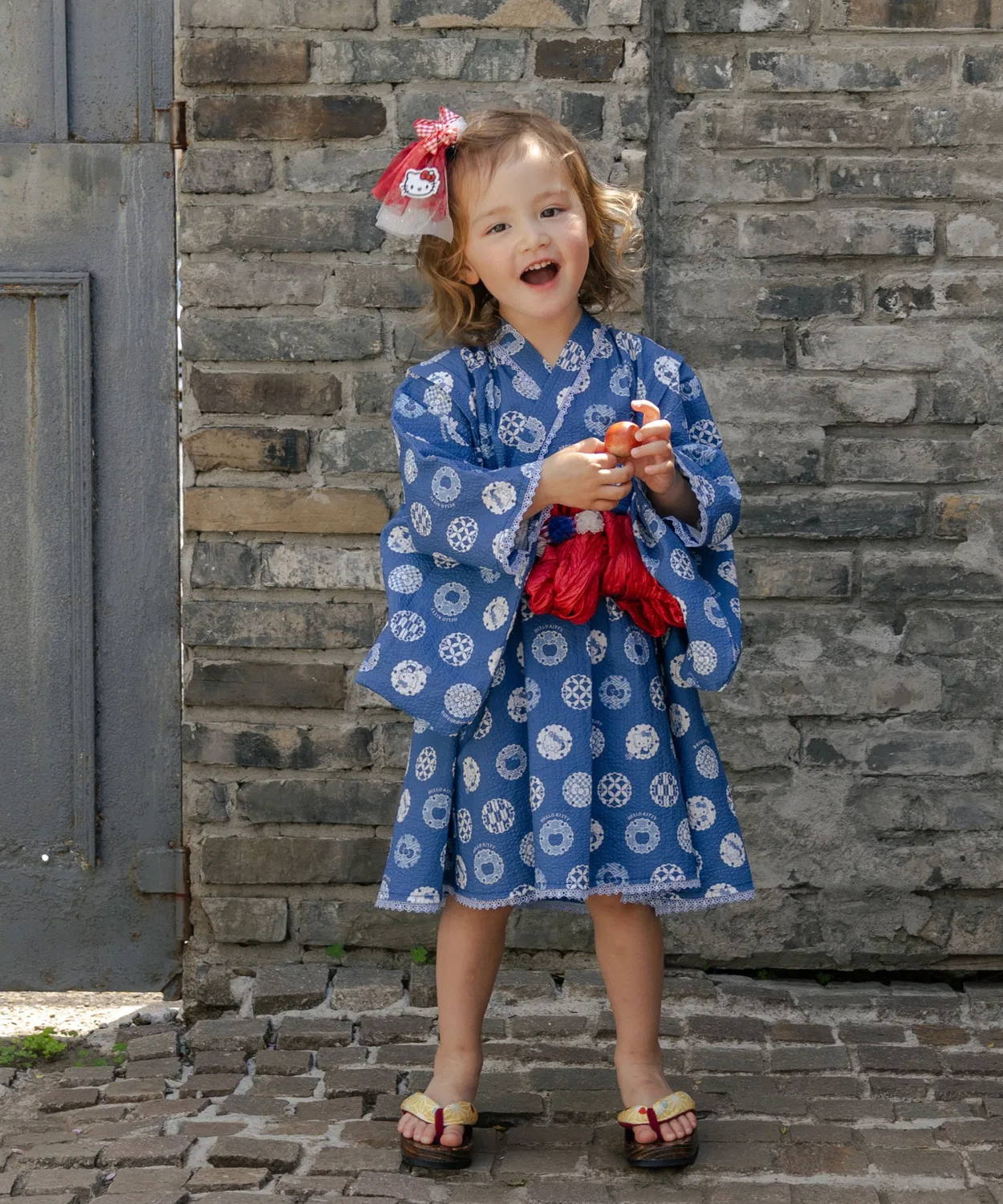Детский комплект для девочек из 3 предметов, с принтом, Hello Kitty, panpantutu, Blue — фото 3