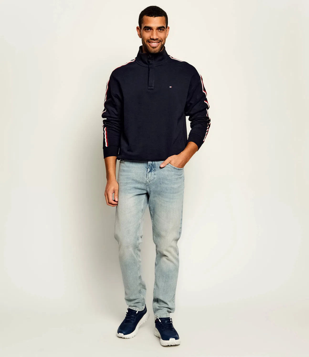 Флисовая кофта с молнией Tommy Hilfiger, темно-синий — фото 2