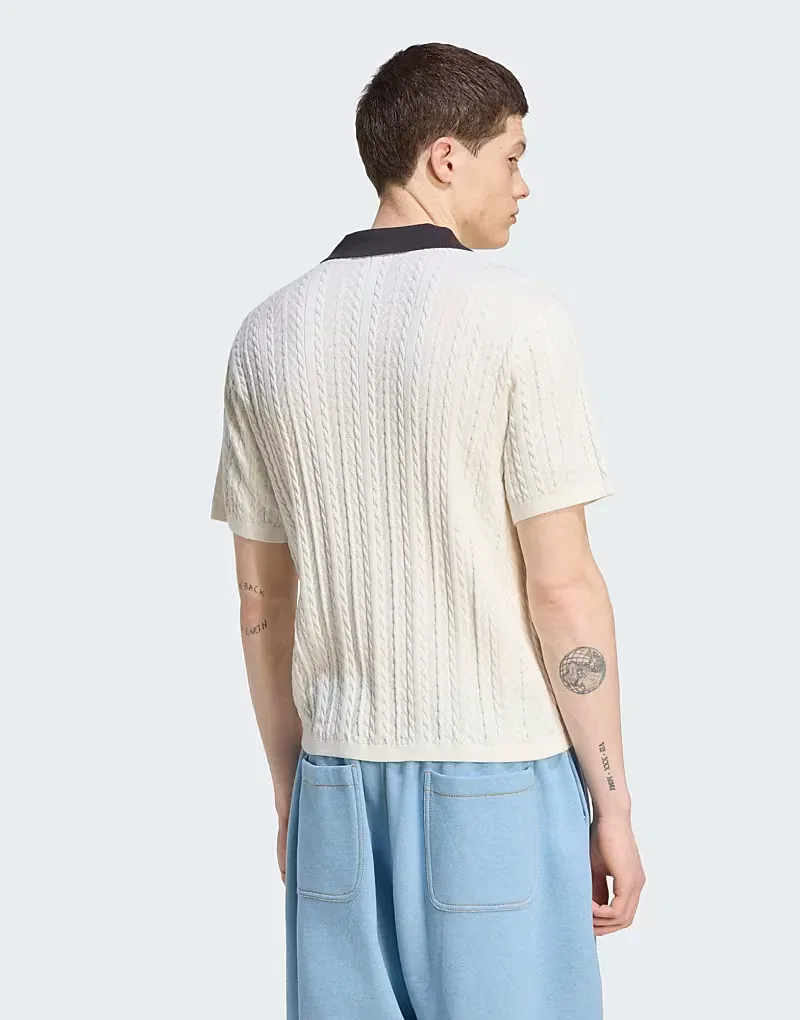 Футболка Adidas Originals с косами, облачно-белый — фото 3