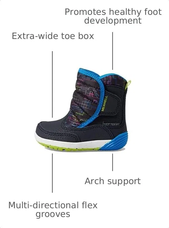 Детские зимние ботинки для мальчиков Bare Steps PufferSnow Merrell, Carbon/Multi — фото 2