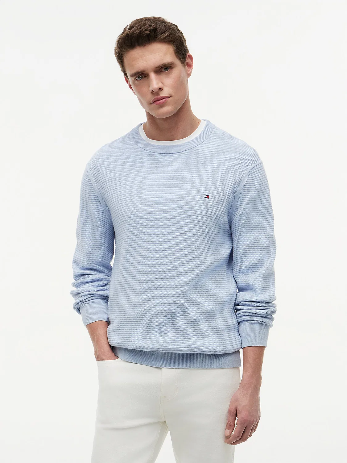 Свитер Tommy Hilfiger небесно-голубого цвета — фото 2