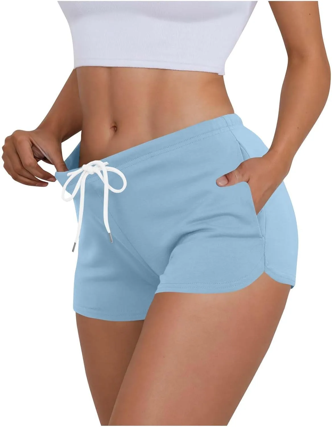 

Nathgam спортивные шорты для женщин, low rise, с drawstring, для йоги и тренировок