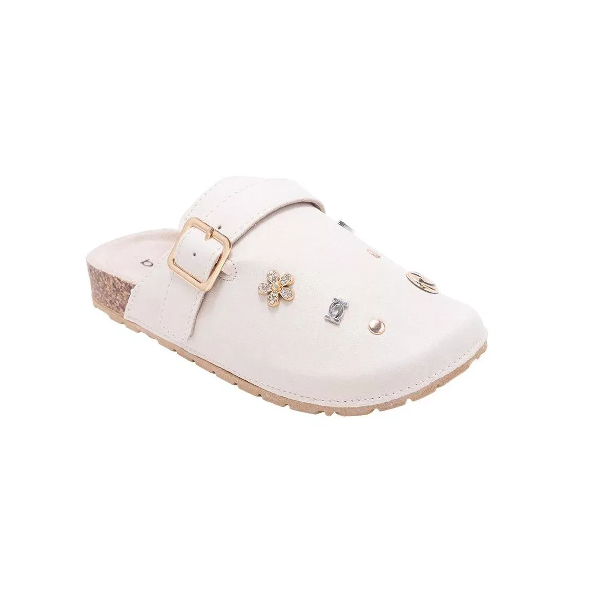 Детские сабо для девочек с контурной стелькой Bebe, Tan