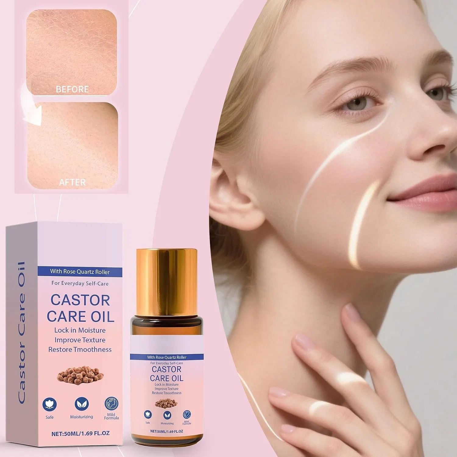 Масло для лица и тела Bio Rizinusöl Roll-On, NourishNur, 50 мл, 1pc — фото 4