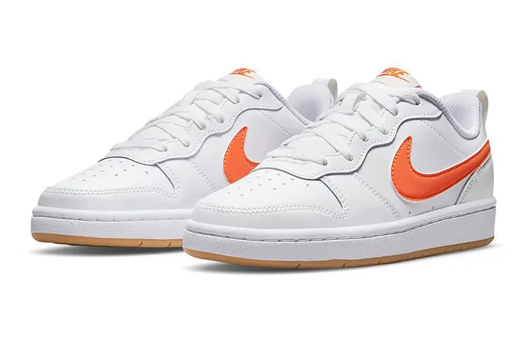 Детские кроссовки для скейтбординга с низким верхом Court Borough 2 Low Nike, White Orange — фото 4