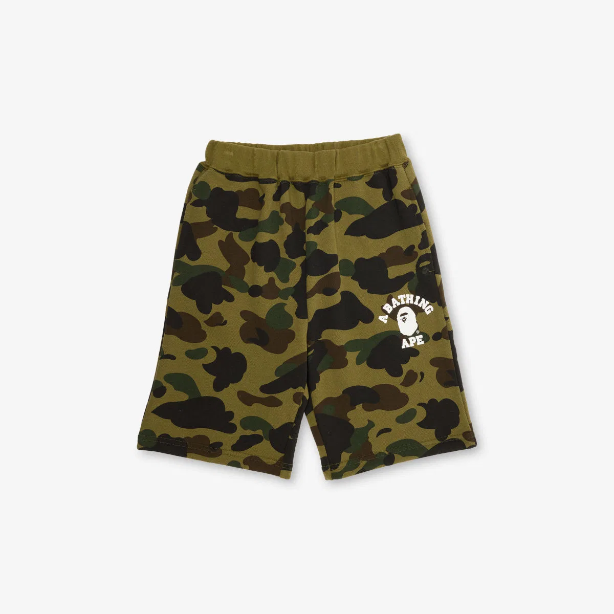 Хлопковые шорты с камуфляжным принтом, 2-9 лет A Bathing Ape, зеленый