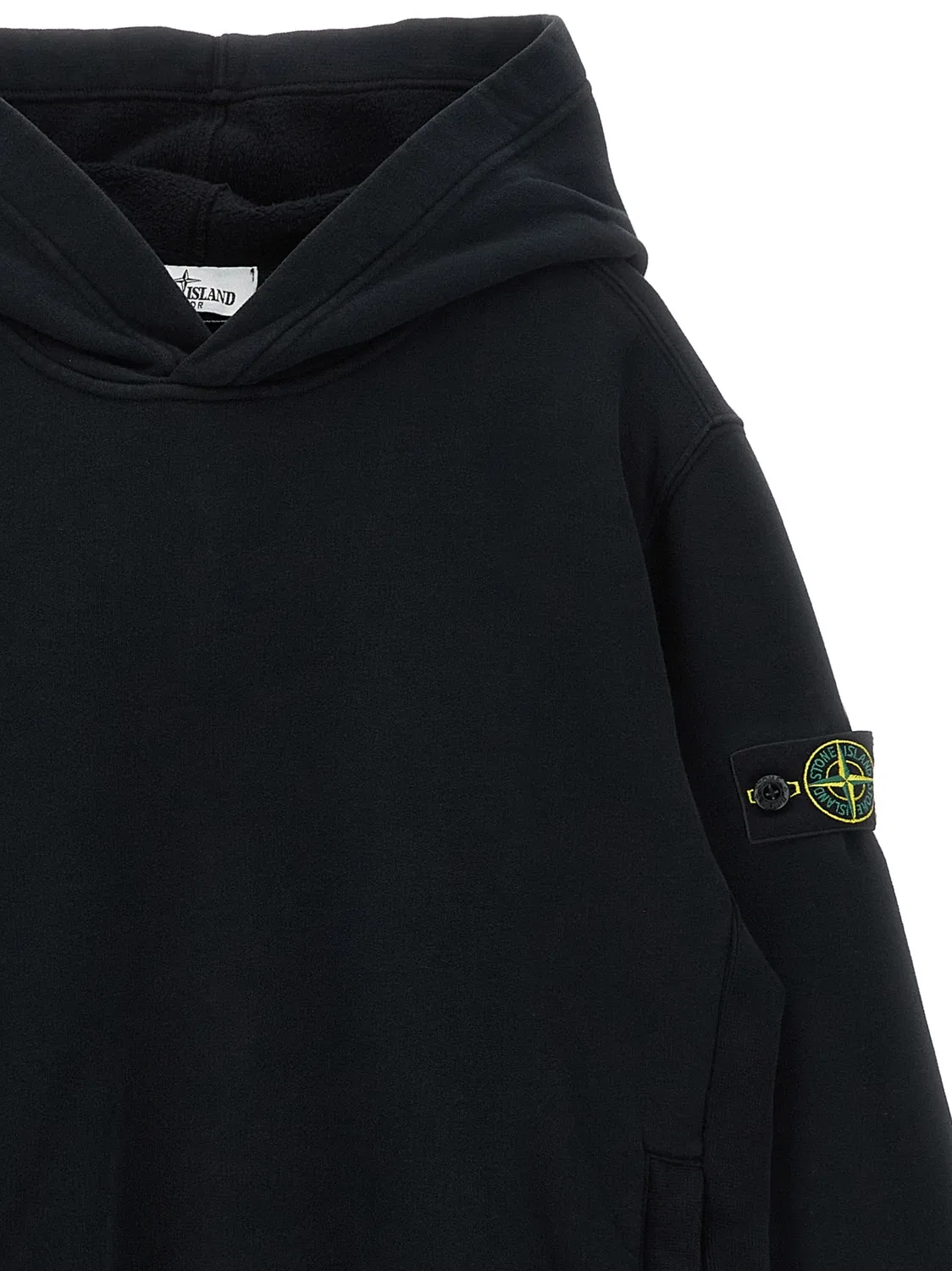 Худи с логотипом-значком Stone Island Junior, черный — фото 3