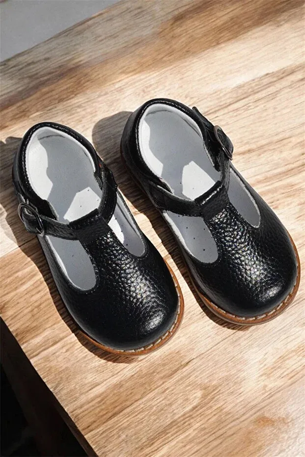 Детские туфли для девочек ортопедические Cevoclub Kids, Black — фото 4