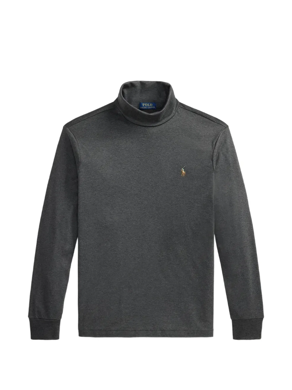 Свитер с высоким воротом и вышивкой пони POLO RALPH LAUREN, серый