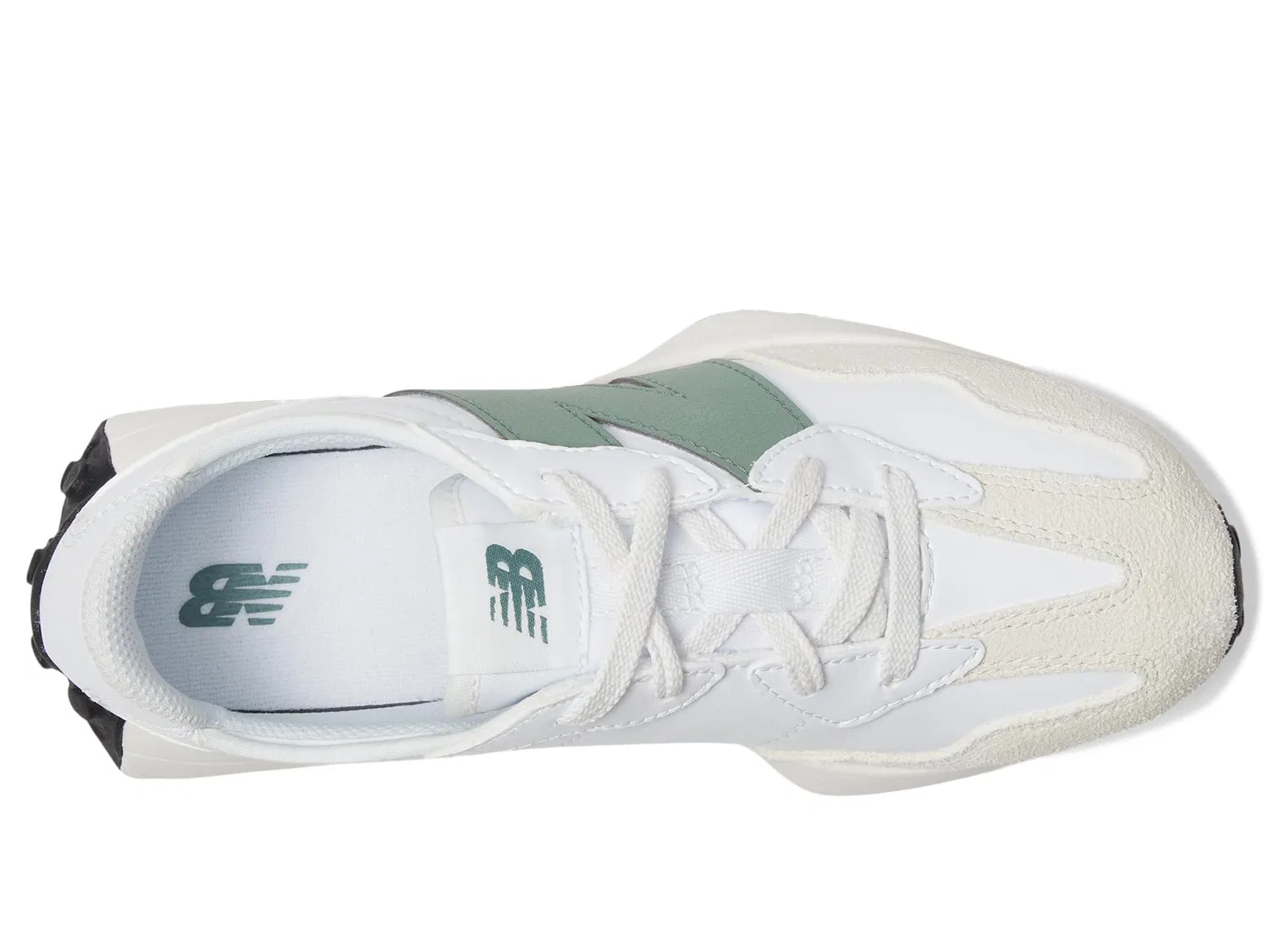 Детские кроссовки для мальчиков с шнуровкой 327 New Balance, Dark White Juniper — фото 2
