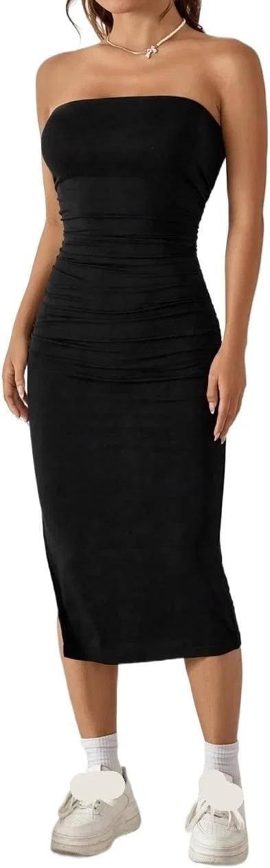 Женское повседневное платье миди Bodycon, Black