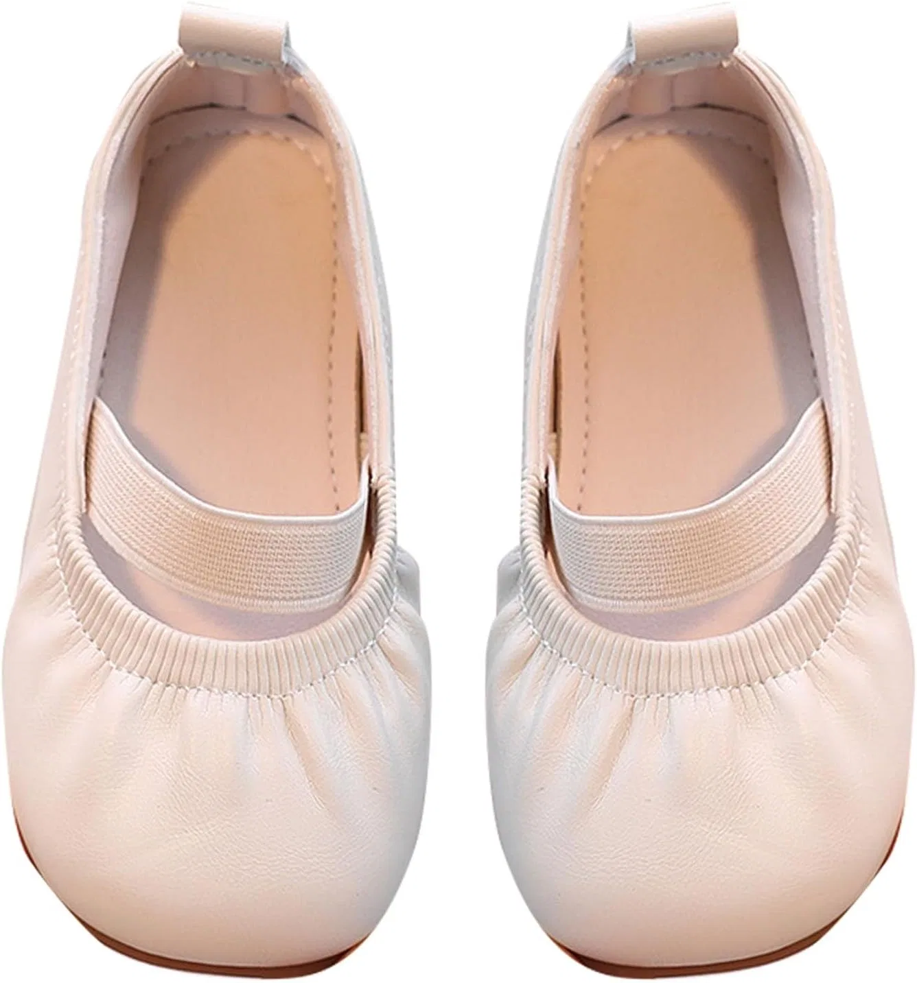 Детские балетки для девочек с квадратным носком Flower Girl Dress Shoes, White