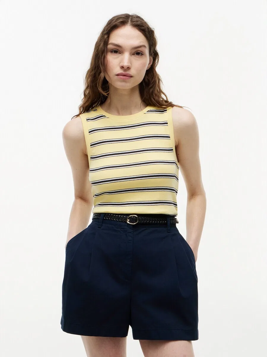 Топ TOMMY HILFIGER 'Stripe Slim Tank' светло-желтого цвета — фото 2