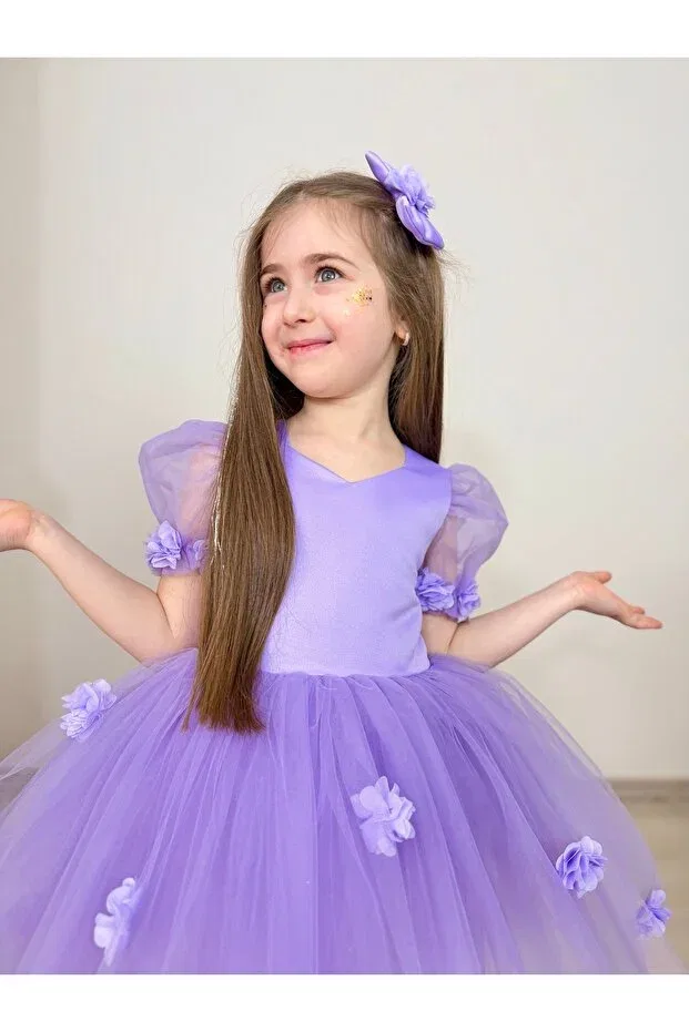 Детское вечернее платье для девочек пышное Gulsagg, Lilac — фото 3