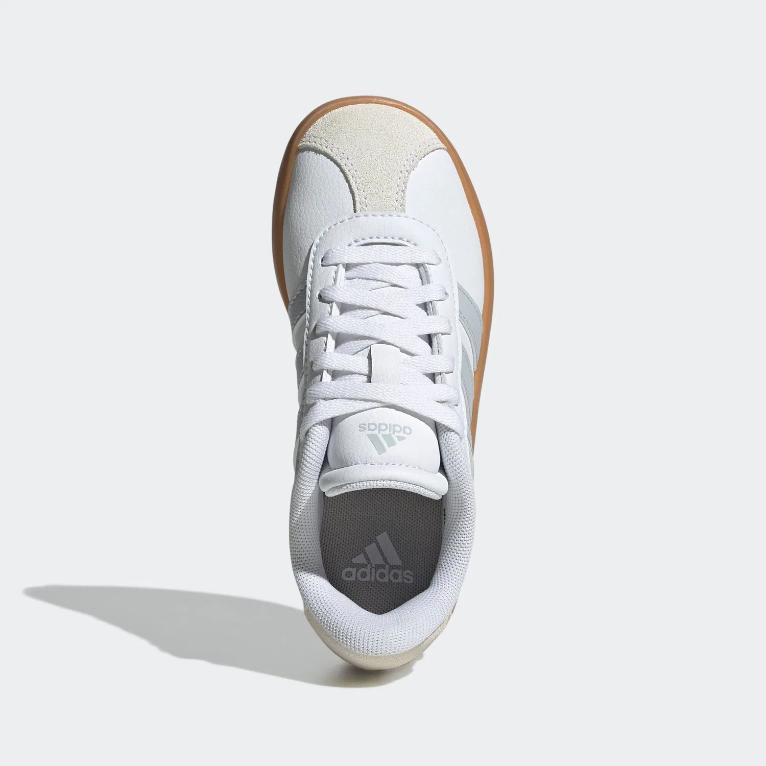 Детские кроссовки на шнуровке Adidas VL Court 3.0, Cloud White/Halo Blue/Off White — фото 4