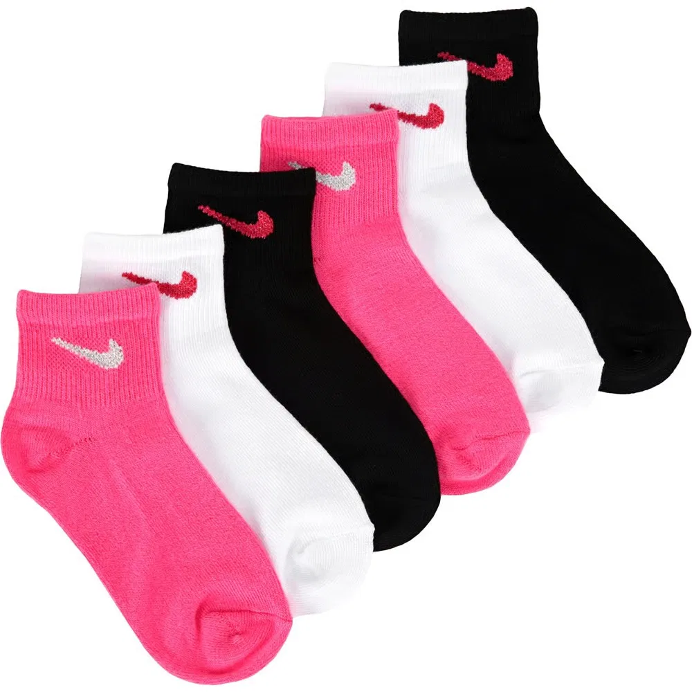 Детский набор из 6 пар носков до щиколотки Nike, Pink Pow/White/Black