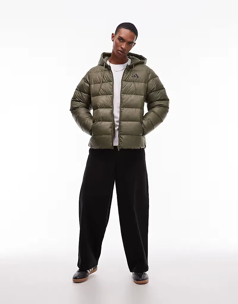 Пуховая куртка Adidas Originals, хаки — фото 2