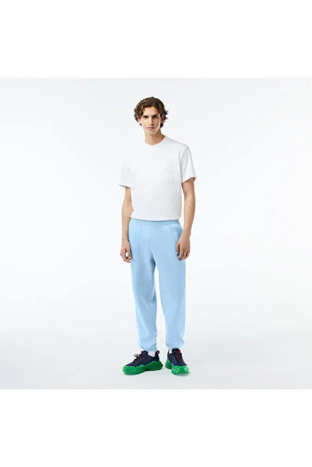 Спортивные штаны Lacoste Hbp синий, мужские, скинни, с принтом