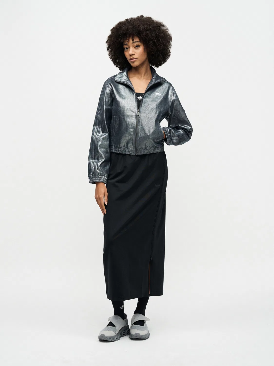Куртка Adidas Originals Between-Season FIREBIRD серебристого цвета — фото 4