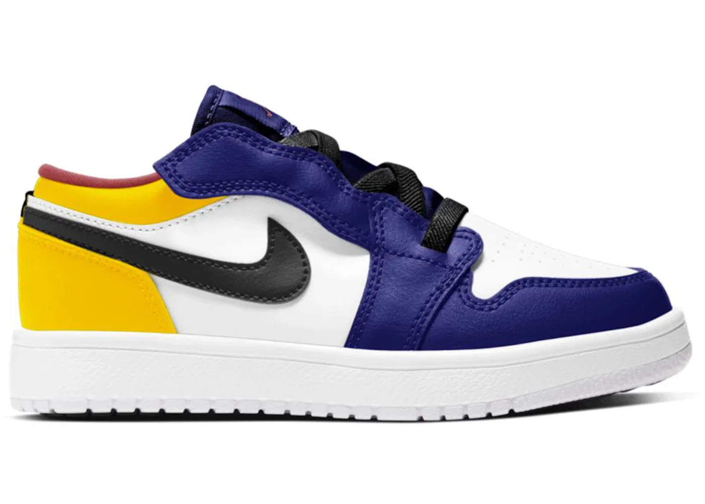 Детские кроссовки с принтом Jordan 1 Low Alt Royal Yellow Jordan, White/Track Red/Deep Sapphire Blue/Laser Orange/Black