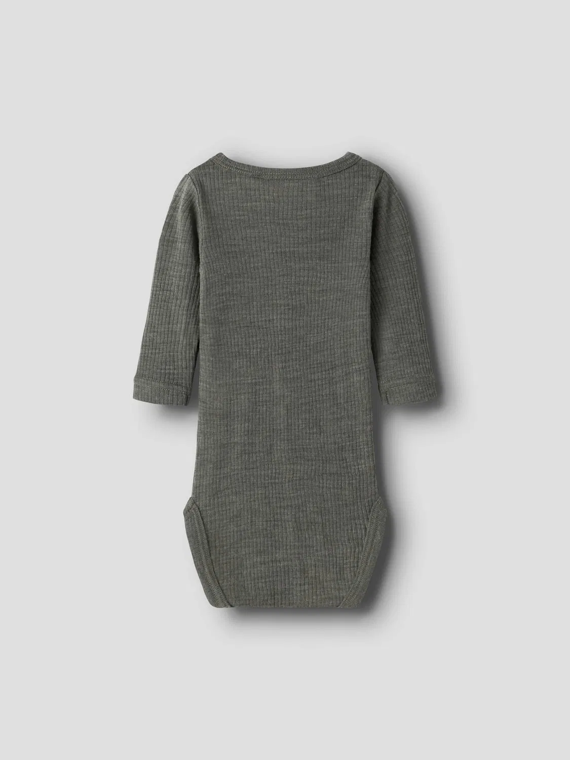 Боди с длинным рукавом шерстяное NBNWAX WOOL RIB LS BODY Name It, зеленый — фото 4