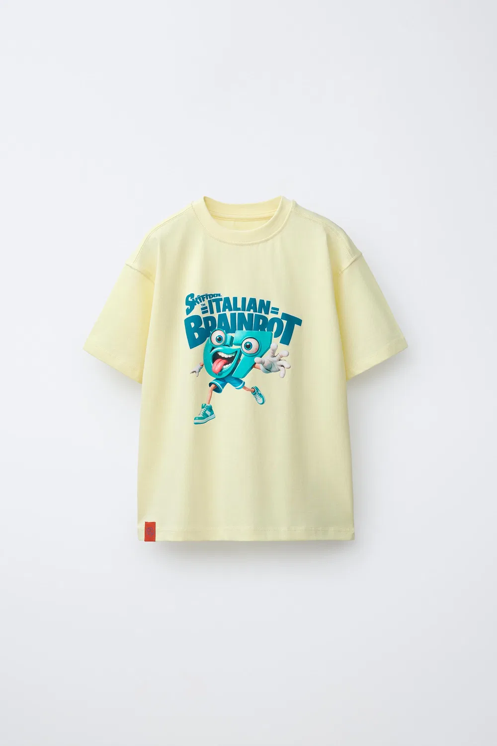 Футболка с принтом SIX SEVEN SKIFIDOL ITALIAN BRAINROT ZARA, Vanilla-Black