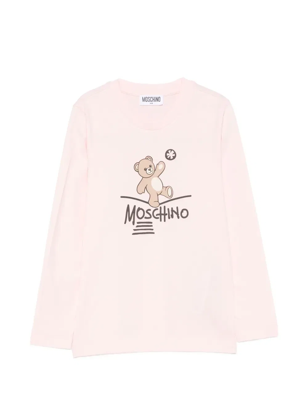 Футболка с логотипом в виде медвежонка Тедди Moschino Kids, розовый