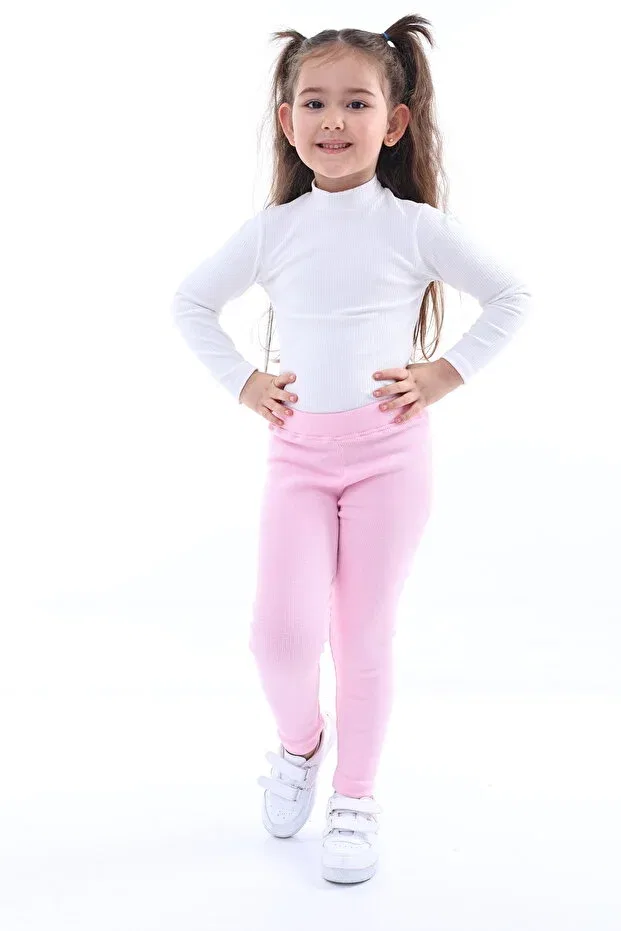 Детские леггинсы для девочек хлопковые Basics Kyex, Powder Pink