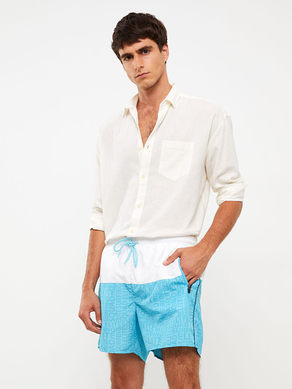 

Мужские короткие пляжные шорты с цветными блоками LCW SWIMWEAR
