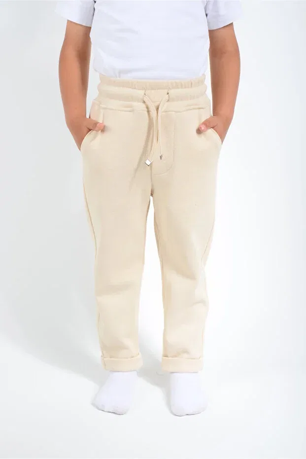Детские спортивные штаны для мальчиков с карманами Lakos Fabric Kidspitircik, Beige — фото 3