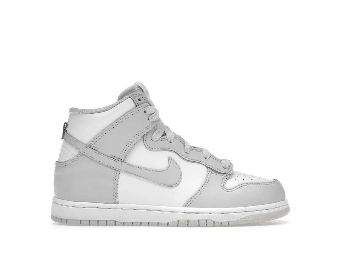 Детские кроссовки ретро с белой кожей Nike Dunk High Retro, White/Vast Grey
