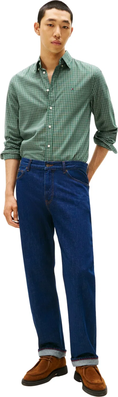 Мужская рубашка с длинным рукавом Flex Poplin Mini Tartan RF Tommy Hilfiger, Green (Ornamental Green / Check) — фото 4