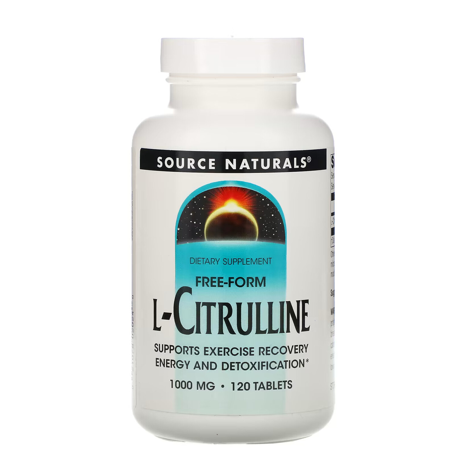 

Source Naturals, L-цитруллин, в свободной форме, 1000 мг, 120 таблеток