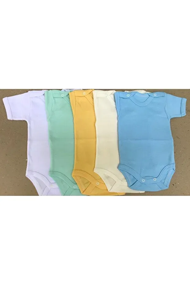 Детское боди-комбинезон с коротким рукавом Snap fastened badi short sleeve pack of 5 Bebedino, White, Green, Yellow, Cream, Blue