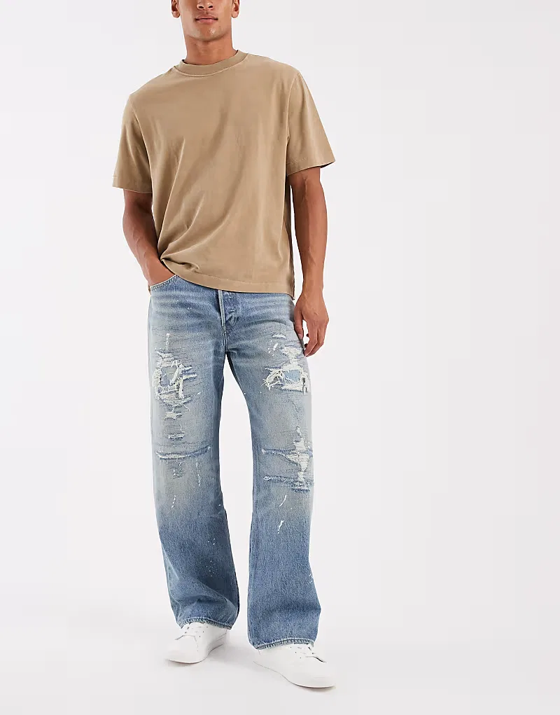 Свободные прямые джинсы Levi's 501 светло-голубой