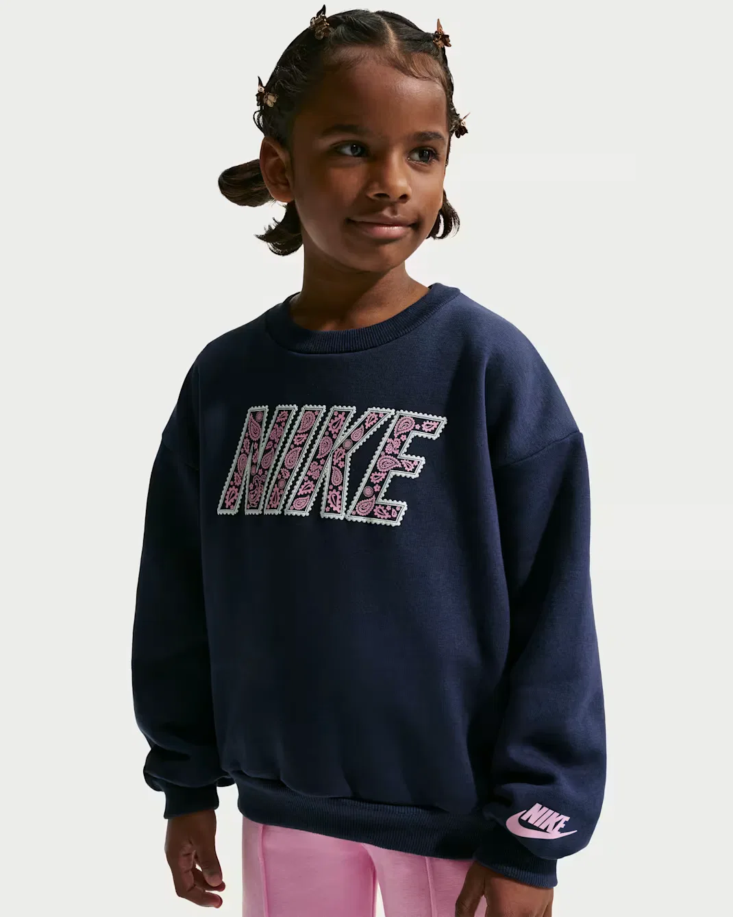 Детский комплект из двух предметов: брюки с широкими штанинами Nike Retro Remix, Pink Rise — фото 2