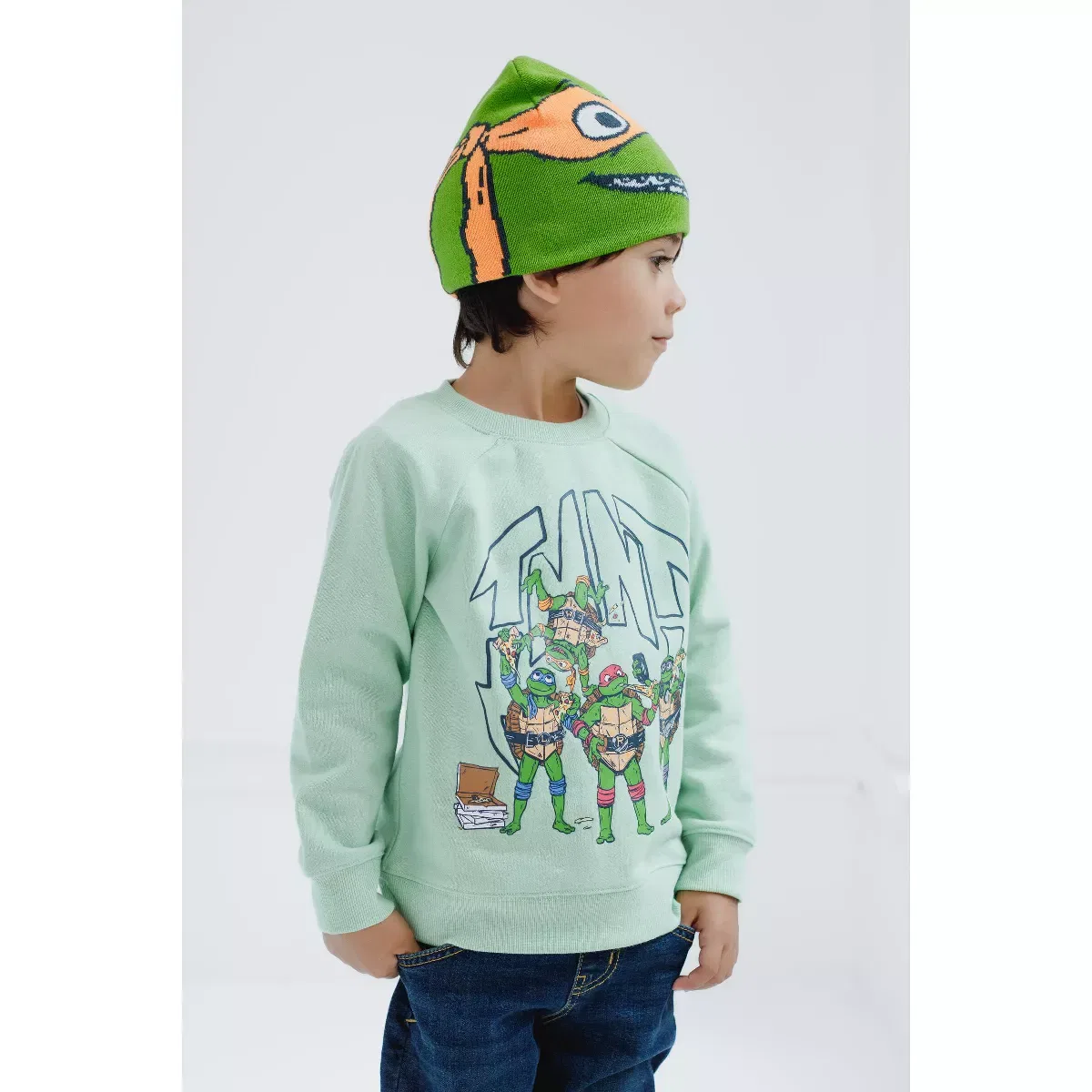Детское худи с принтом Teenage Mutant Ninja Turtles Fleece Sweatshirt and Hat Toddler Teenage Mutant Ninja Turtles, Green — фото 4