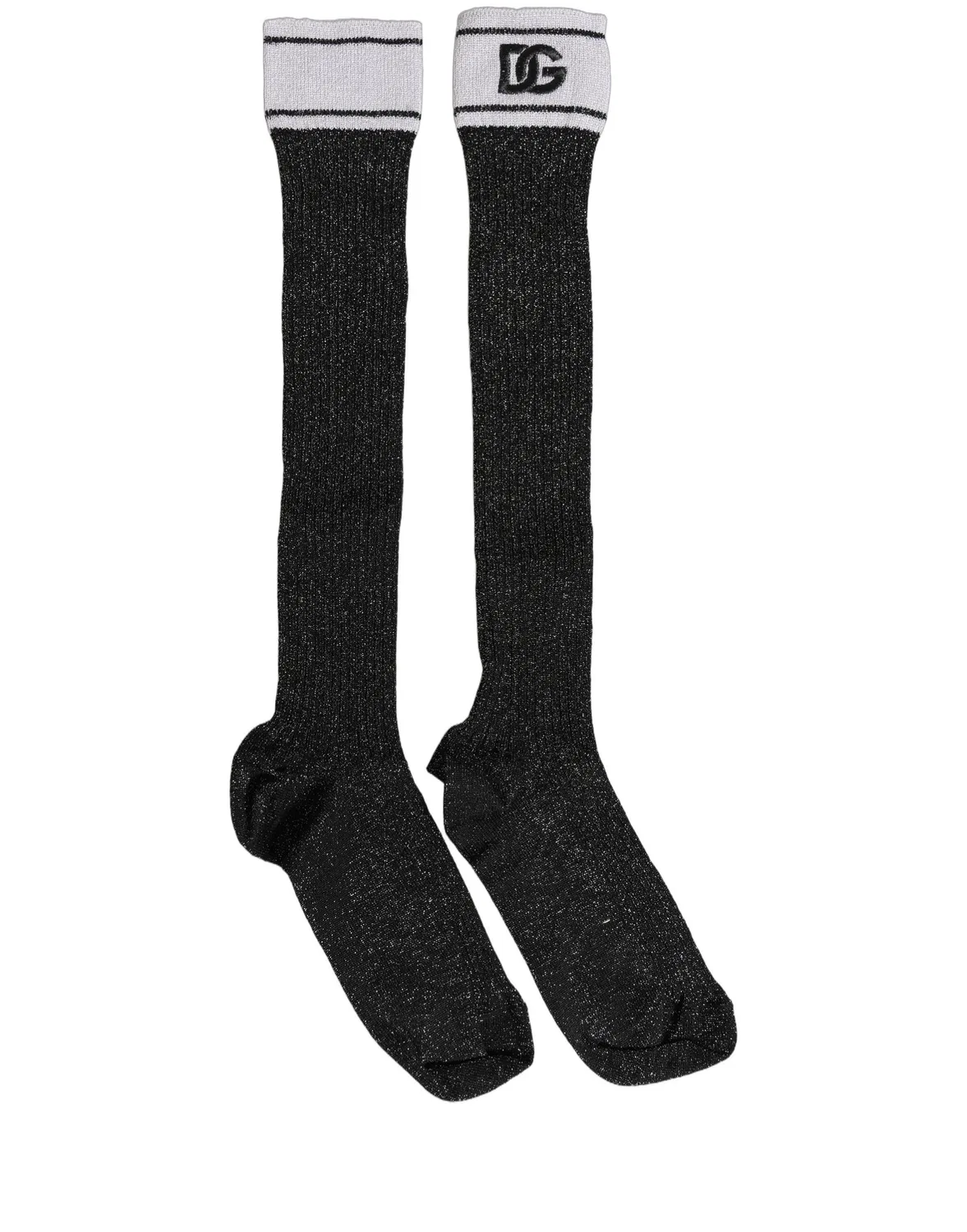 Женские высокие носки с логотипом Knee High Dolce & Gabbana, Black — фото 4