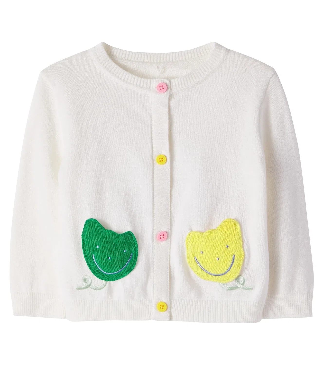 Детский кардиган хлопковый с аппликацией Stella Mccartney Kids, белый