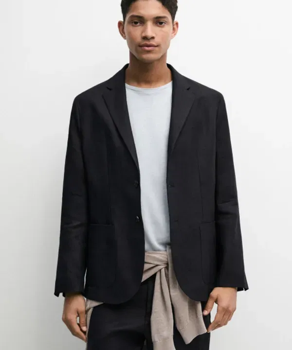 Костюмный пиджак из льна Massimo Dutti