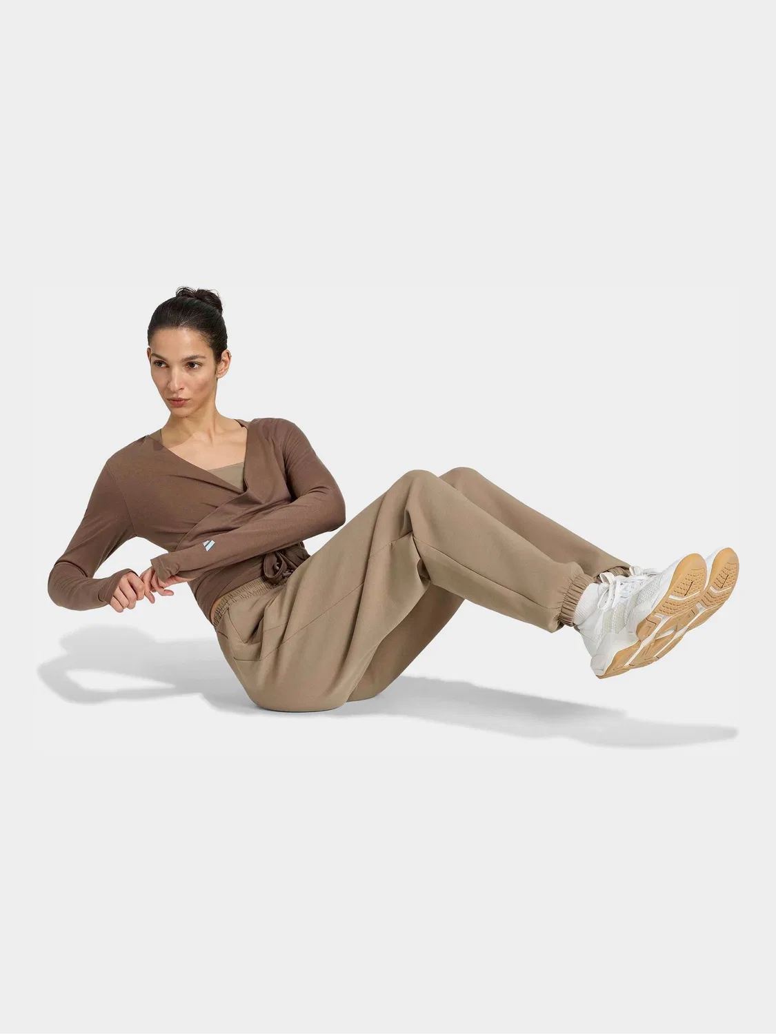 Топ-обертка для балета 3-Stripes Studio adidas, коричневый — фото 3